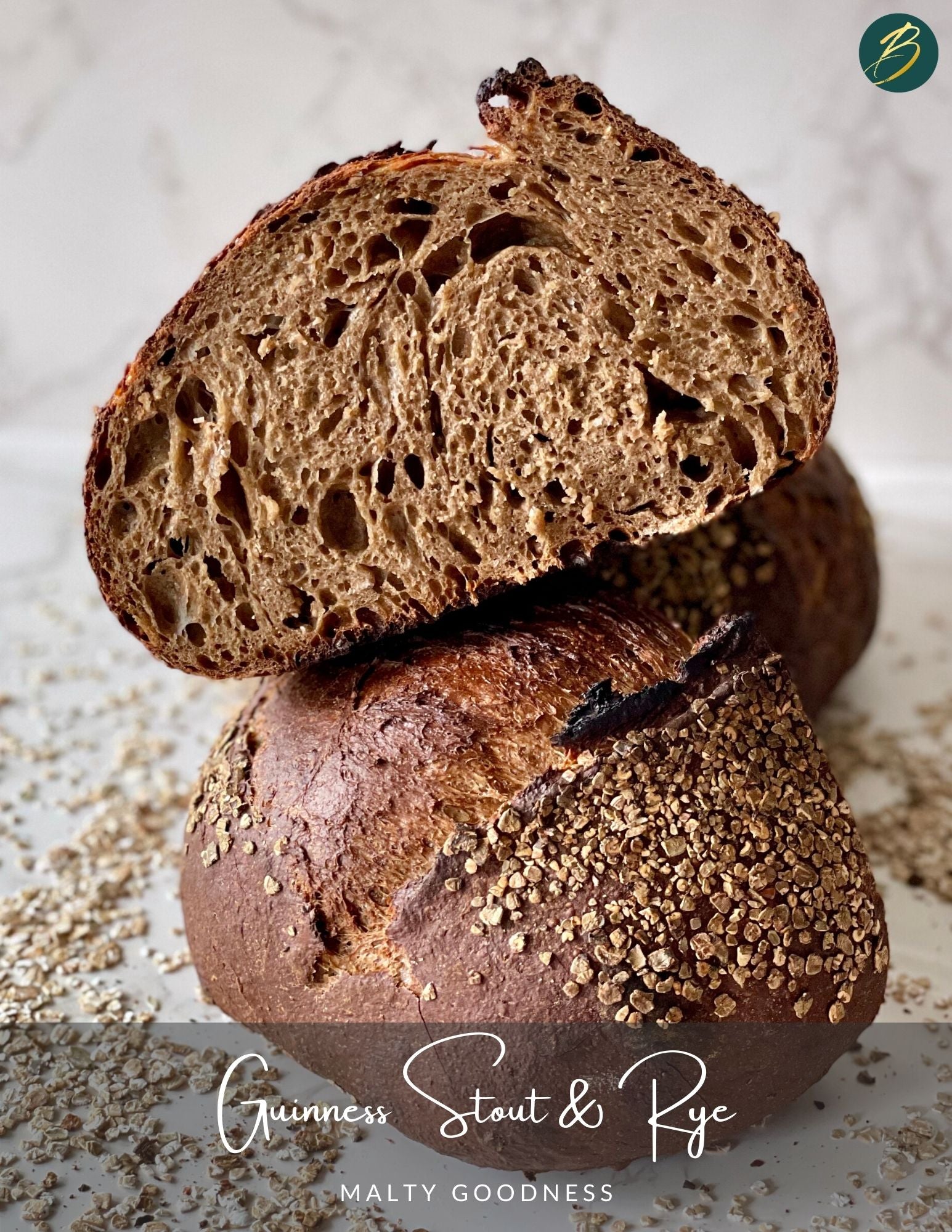 guinness stout & rye sourdough bread