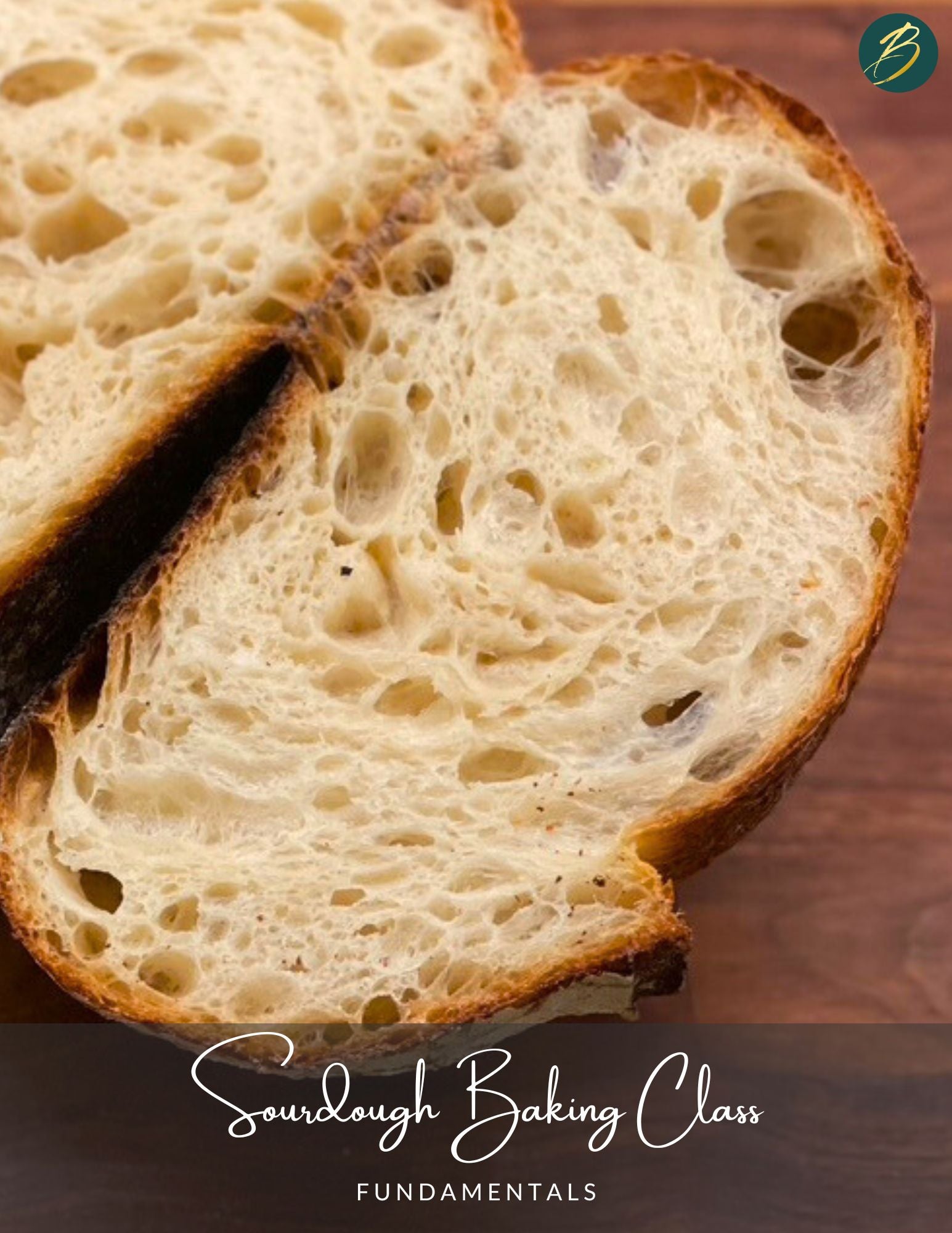 Cross section of a sourdough bread