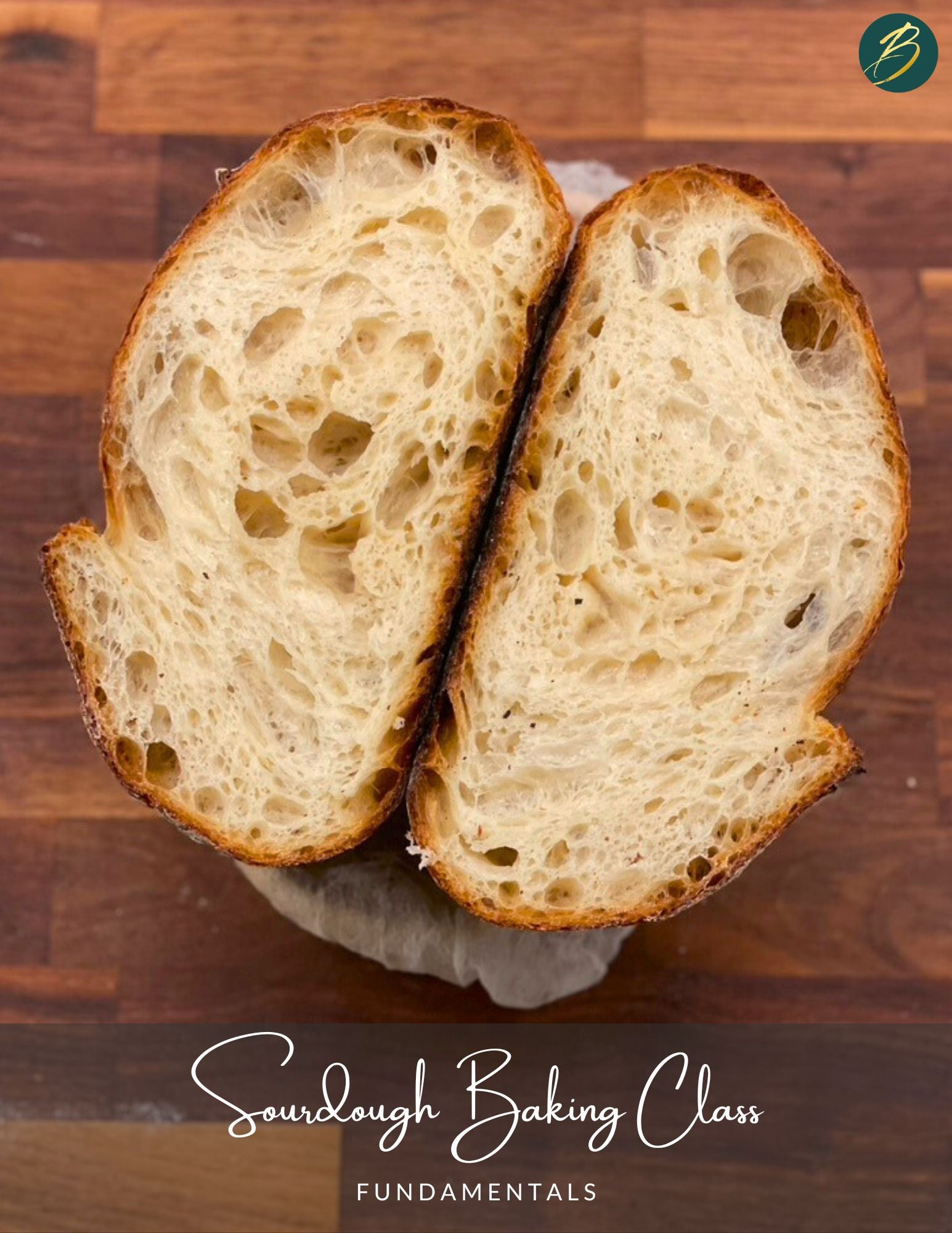 Cross section of a sourdough bread