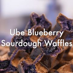 Recipe | Ube Blueberry Sourdough Waffles