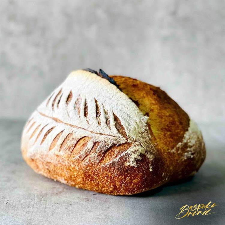 Close-up of sourdough bread with miso butter swirl filling