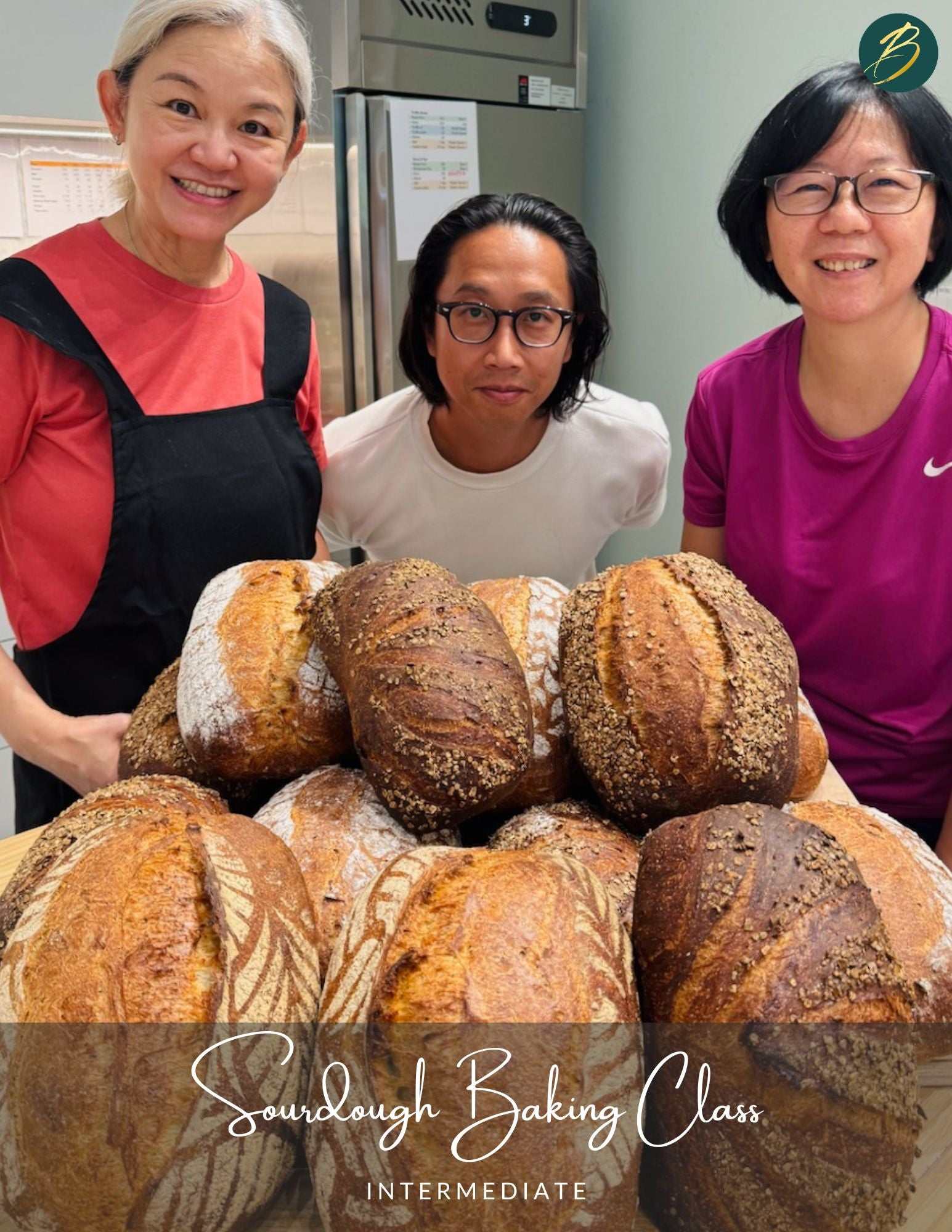 Intermediate sourdough baking class with hands-on techniques, high hydration doughs, and advanced fermentation methods