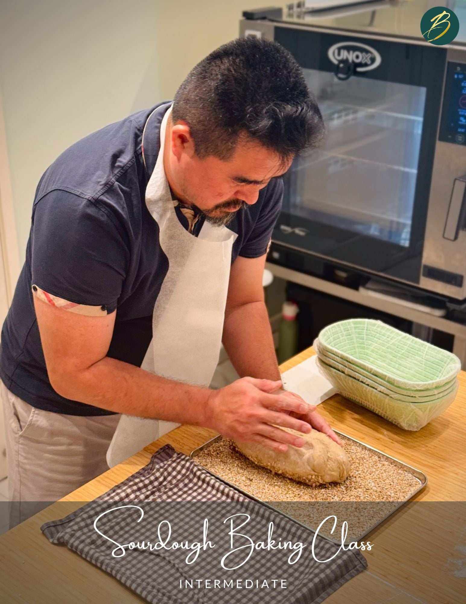 Intermediate sourdough baking class with hands-on dough preparation