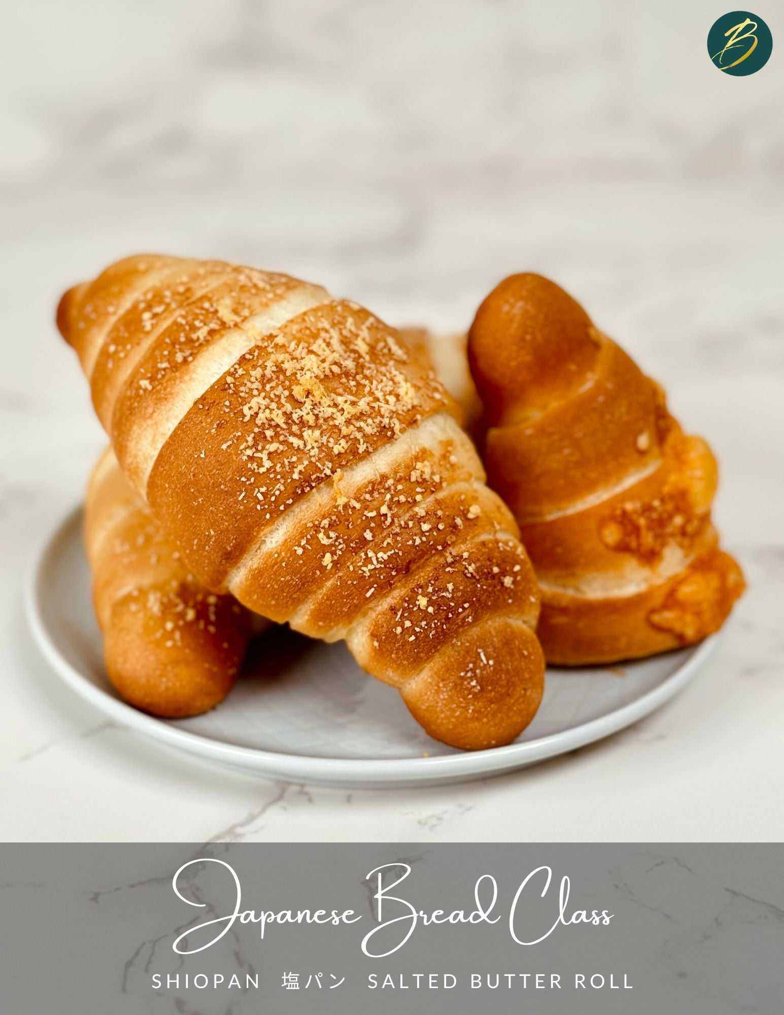 Freshly baked traditional Japanese bread varieties from a baking class