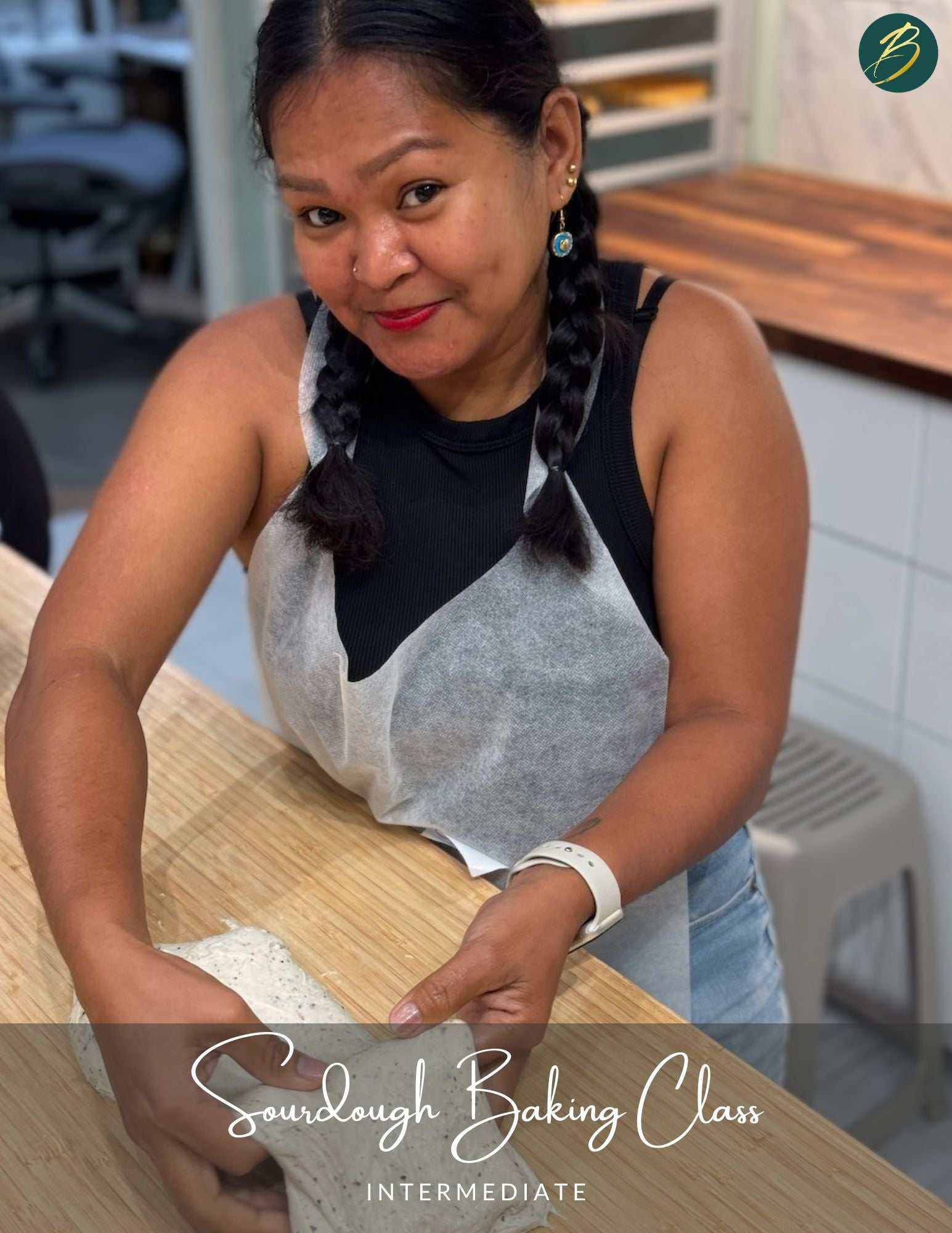 Intermediate sourdough baking class hands-on dough preparation