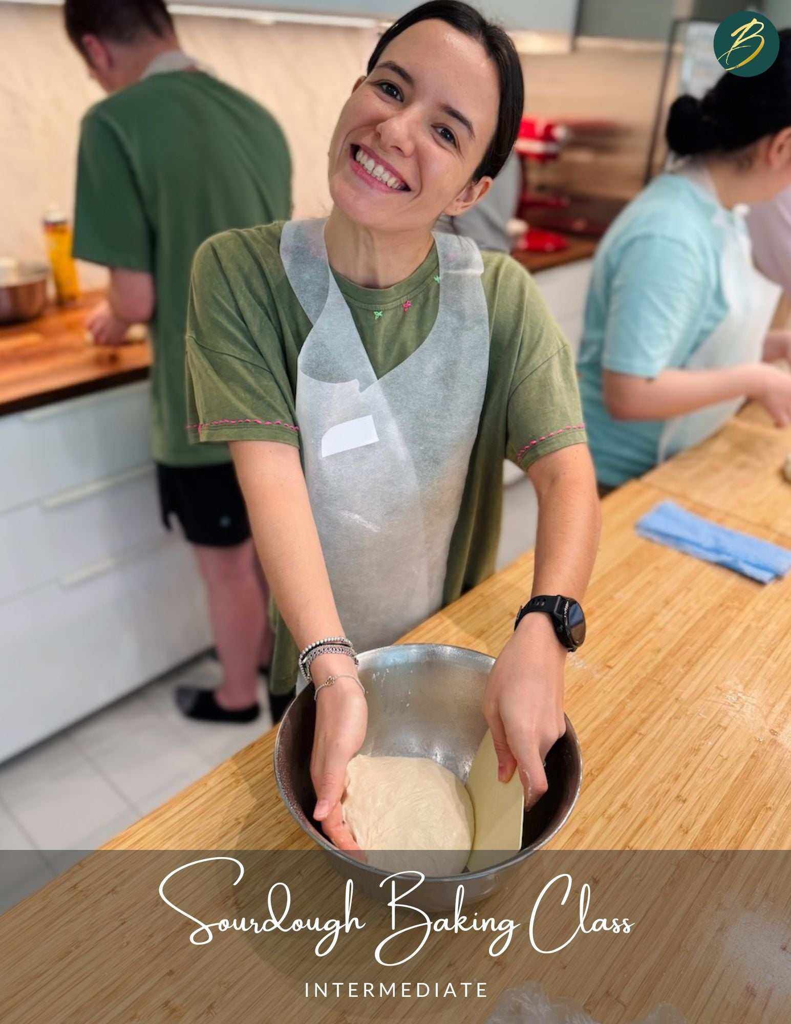 Intermediate sourdough baking class with hands-on loaf preparation