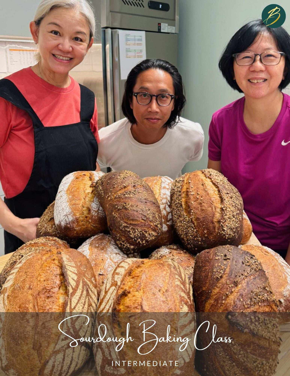 Intermediate sourdough baking class with hands-on dough preparation