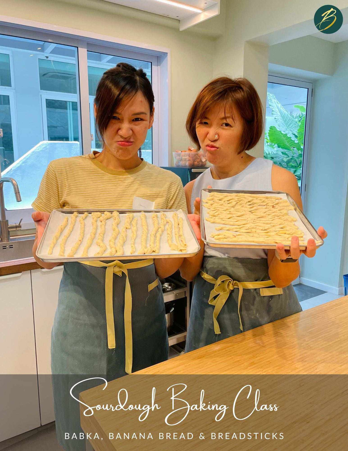 Sourdough banana bread loaves from baking class