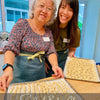 Freshly baked sourdough banana bread loaves from baking class